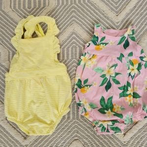 Baby girl romper bundle size 3-6mo.